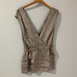 Banana Republic Heritage Women Size S Blouse Sleeveless Silk Beige Camisole